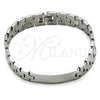 Pulsera Solida 03.114.0343.1.09 Acero Inoxidable, Pulido, Tono Plateado (13 MM Thickness, 9 Inches Length)