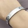 Pulsera Solida 03.114.0376.3.08 Acero Inoxidable, Pulido, Tono Plateado (13 MM Thickness, 8 Inches Length)