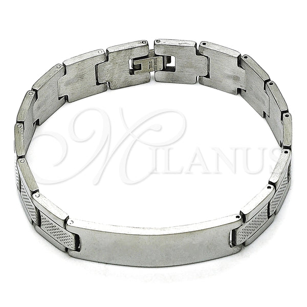 Pulsera Solida 03.114.0376.3.08 Acero Inoxidable, Pulido, Tono Plateado (13 MM Thickness, 8 Inches Length)