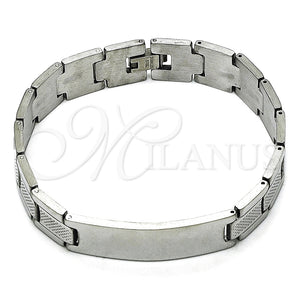 Pulsera Solida 03.114.0376.3.08 Acero Inoxidable, Pulido, Tono Plateado (13 MM Thickness, 8 Inches Length)
