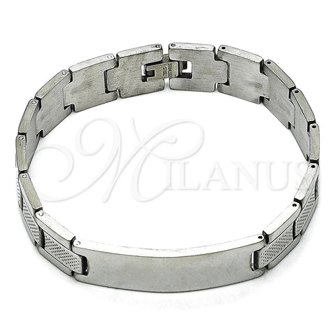 Pulsera Solida 03.114.0376.3.08 Acero Inoxidable, Pulido, Tono Plateado (13 MM Thickness, 8 Inches Length)