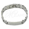 Pulsera Solida 03.114.0376.3.08 Acero Inoxidable, Pulido, Tono Plateado (13 MM Thickness, 8 Inches Length)