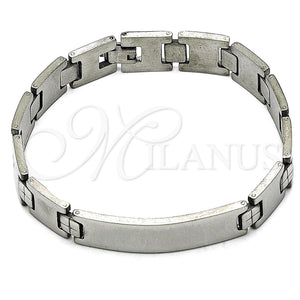 Pulsera Solida 03.114.0245.2.09 Acero Inoxidable, Pulido, Tono Plateado (13 MM Thickness, 9 Inches Length)