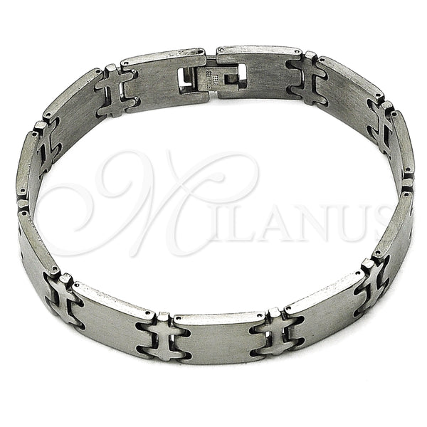 Pulsera Solida 03.114.0265.1.08 Acero Inoxidable, Pulido, Tono Plateado (12 MM Thickness, 8 Inches Length)