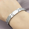 Pulsera Solida 03.114.0372.2.08 Acero Inoxidable, Pulido, Tono Plateado (12 MM Thickness, 8 Inches Length)