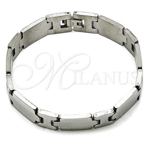 Pulsera Solida 03.114.0372.2.08 Acero Inoxidable, Pulido, Tono Plateado (12 MM Thickness, 8 Inches Length)