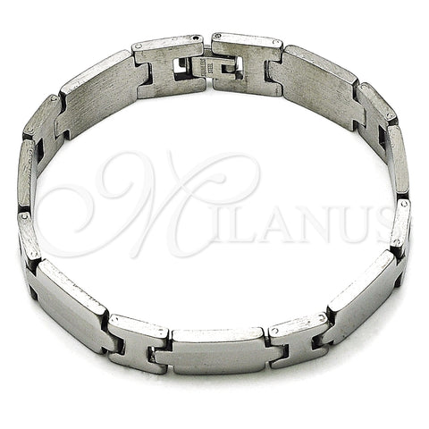 Pulsera Solida 03.114.0372.2.08 Acero Inoxidable, Pulido, Tono Plateado (12 MM Thickness, 8 Inches Length)