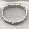 Pulsera Solida 03.114.0340.2.08 Acero Inoxidable, Pulido, Tono Plateado (12 MM Thickness, 8 Inches Length)