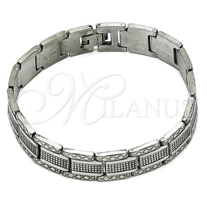 Pulsera Solida 5.244.002.1.08 Acero Inoxidable, Pulido, Tono Plateado (13 MM Thickness, 8 Inches Length)