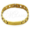 Pulsera Solida 03.114.0394.08 Acero Inoxidable, Pulido, Tono Dorado (12 MM Thickness, 8 Inches Length)