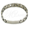 Pulsera Solida 03.114.0394.1.08 Acero Inoxidable, Pulido, Tono Plateado (12 MM Thickness, 8 Inches Length)