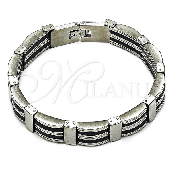 Pulsera Solida 03.114.0395.09 Acero Inoxidable, Pulido, Tono Plateado (13 MM Thickness, 9 Inches Length)