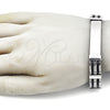 Pulsera Solida 03.114.0395.1.08 Acero Inoxidable, Pulido, Tono Plateado (13 MM Thickness, 9 Inches Length)