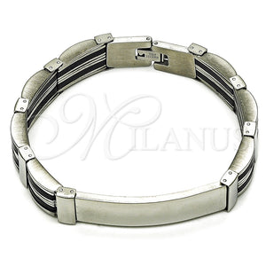 Pulsera Solida 03.114.0395.1.08 Acero Inoxidable, Pulido, Tono Plateado (13 MM Thickness, 9 Inches Length)