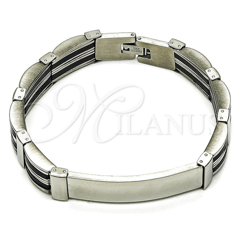 Pulsera Solida 03.114.0395.1.08 Acero Inoxidable, Pulido, Tono Plateado (13 MM Thickness, 9 Inches Length)