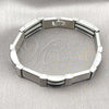 Pulsera Solida 03.114.0396.09 Acero Inoxidable, Pulido, Tono Plateado (13 MM Thickness, 9 Inches Length)