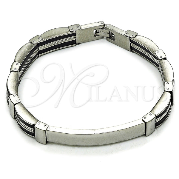 Pulsera Solida 03.114.0397.09 Acero Inoxidable, Pulido, Tono Plateado (11 MM Thickness, 9 Inches Length)