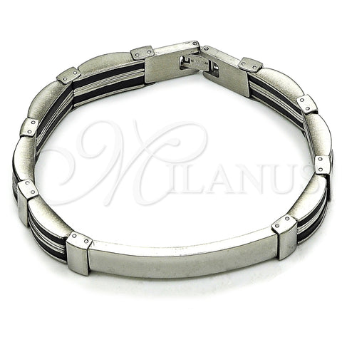 Pulsera Solida 03.114.0397.09 Acero Inoxidable, Pulido, Tono Plateado (11 MM Thickness, 9 Inches Length)