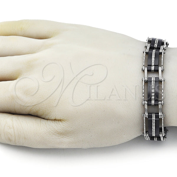 Pulsera Solida 03.114.0398.08 Acero Inoxidable, Pulido, Tono Plateado (15 MM Thickness, 8 Inches Length)