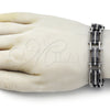 Pulsera Solida 03.114.0398.08 Acero Inoxidable, Pulido, Tono Plateado (15 MM Thickness, 8 Inches Length)