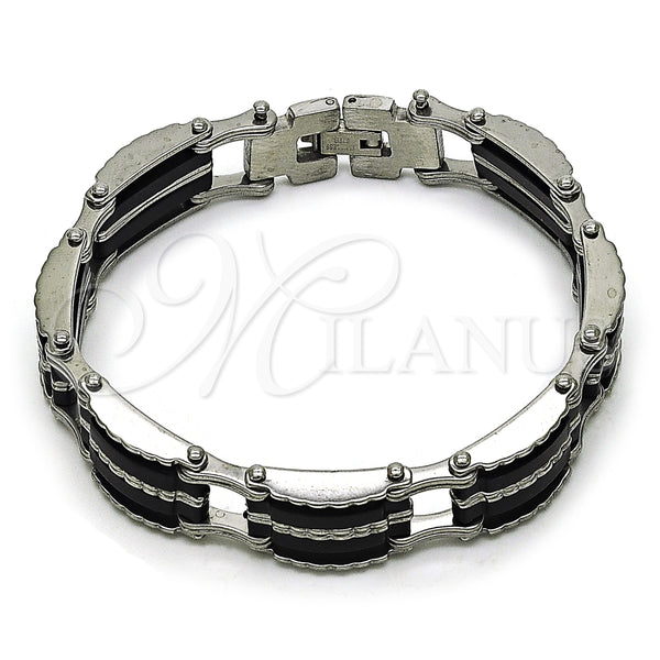 Pulsera Solida 03.114.0398.08 Acero Inoxidable, Pulido, Tono Plateado (15 MM Thickness, 8 Inches Length)