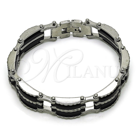 Pulsera Solida 03.114.0398.08 Acero Inoxidable, Pulido, Tono Plateado (15 MM Thickness, 8 Inches Length)