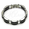 Pulsera Solida 03.114.0398.08 Acero Inoxidable, Pulido, Tono Plateado (15 MM Thickness, 8 Inches Length)