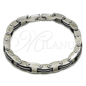 Pulsera Solida 03.114.0399.09 Acero Inoxidable, Pulido, Tono Plateado (10 MM Thickness, 9 Inches Length)