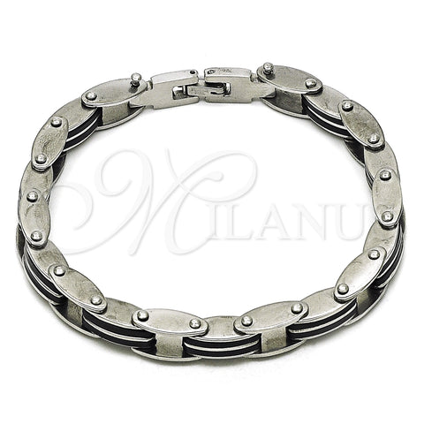 Pulsera Solida 03.114.0399.09 Acero Inoxidable, Pulido, Tono Plateado (10 MM Thickness, 9 Inches Length)