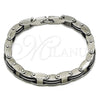 Pulsera Solida 03.114.0399.09 Acero Inoxidable, Pulido, Tono Plateado (10 MM Thickness, 9 Inches Length)
