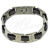 Pulsera Solida 03.114.0400.08 Acero Inoxidable, Pulido, Tono Plateado (14 MM Thickness, 9 Inches Length)