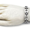Pulsera Solida 03.114.0401.09 Acero Inoxidable, Pulido, Tono Plateado (16 MM Thickness, 9 Inches Length)