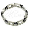 Pulsera Solida 03.114.0401.09 Acero Inoxidable, Pulido, Tono Plateado (16 MM Thickness, 9 Inches Length)