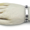 Pulsera Solida 03.114.0404.08 Acero Inoxidable, Pulido, Tono Plateado (10 MM Thickness, 9 Inches Length)
