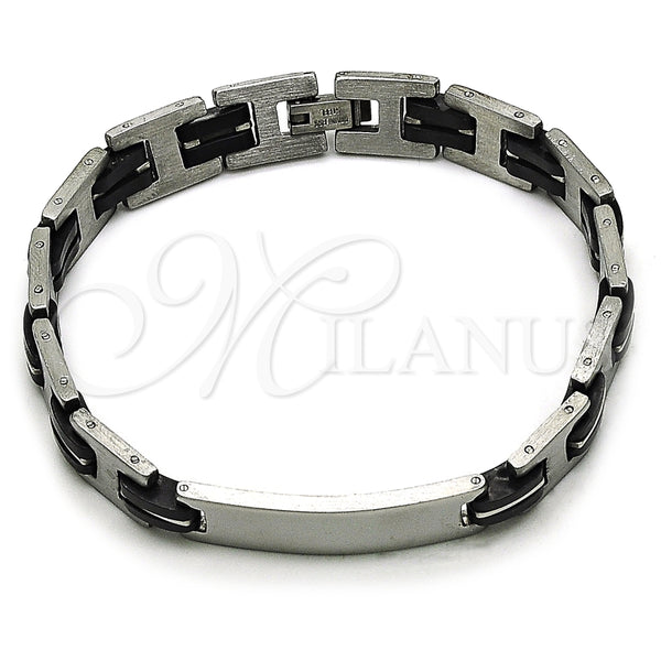 Pulsera Solida 03.114.0404.08 Acero Inoxidable, Pulido, Tono Plateado (10 MM Thickness, 9 Inches Length)