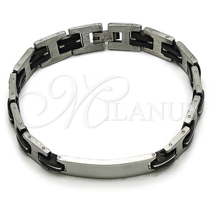 Pulsera Solida 03.114.0404.08 Acero Inoxidable, Pulido, Tono Plateado (10 MM Thickness, 9 Inches Length)