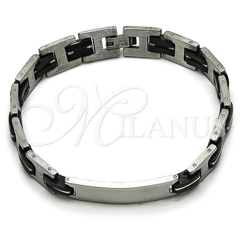 Pulsera Solida 03.114.0404.08 Acero Inoxidable, Pulido, Tono Plateado (10 MM Thickness, 9 Inches Length)