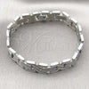 Pulsera Solida 03.114.0405.08 Acero Inoxidable, Diseño de Besos y Abrazos, Pulido, Tono Plateado (14 MM Thickness, 8 Inches Length)