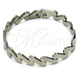 Pulsera Solida 03.114.0406.09 Acero Inoxidable, Pulido, Tono Plateado (14 MM Thickness, 9 Inches Length)