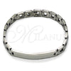 Pulsera Solida 03.114.0407.08 Acero Inoxidable, Pulido, Tono Plateado (09 MM Thickness, 8 Inches Length)