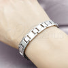 Pulsera Solida 03.114.0408.08 Acero Inoxidable, Pulido, Tono Plateado (12 MM Thickness, 9 Inches Length)