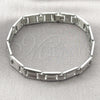 Pulsera Solida 03.114.0408.08 Acero Inoxidable, Pulido, Tono Plateado (12 MM Thickness, 9 Inches Length)