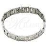 Pulsera Solida 03.114.0408.08 Acero Inoxidable, Pulido, Tono Plateado (12 MM Thickness, 9 Inches Length)