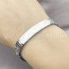 Pulsera Solida 03.114.0409.08 Acero Inoxidable, Pulido, Tono Plateado (10 MM Thickness, 8 Inches Length)