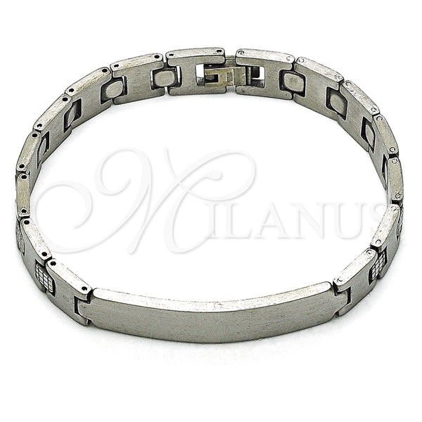 Pulsera Solida 03.114.0409.08 Acero Inoxidable, Pulido, Tono Plateado (10 MM Thickness, 8 Inches Length)