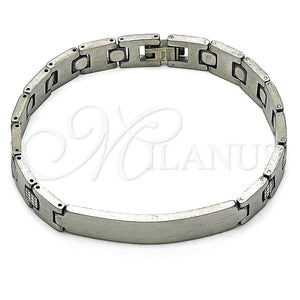 Pulsera Solida 03.114.0409.08 Acero Inoxidable, Pulido, Tono Plateado (10 MM Thickness, 8 Inches Length)