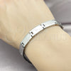 Pulsera Solida 03.114.0410.08 Acero Inoxidable, Pulido, Tono Plateado (09 MM Thickness, 9 Inches Length)