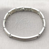 Pulsera Solida 03.114.0411.08 Acero Inoxidable, Pulido, Tono Plateado (09 MM Thickness, 9 Inches Length)