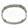 Pulsera Solida 03.114.0411.08 Acero Inoxidable, Pulido, Tono Plateado (09 MM Thickness, 9 Inches Length)