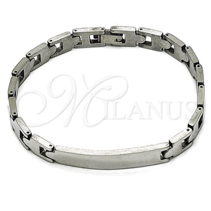 Pulsera Solida 03.114.0413.08 Acero Inoxidable, Pulido, Tono Plateado (08 MM Thickness, 8 Inches Length)